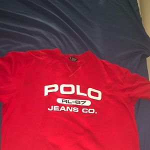 Vintage Polo Ralph Lauren Sweater Size ( Large ) color Dark Red